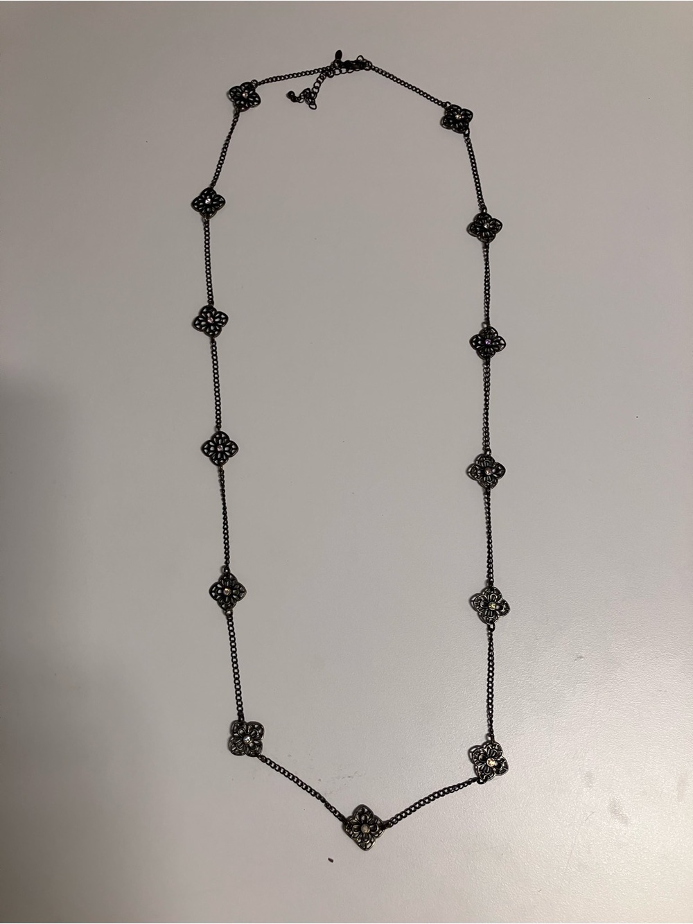 Premier Designs Black Filigree Station Necklace